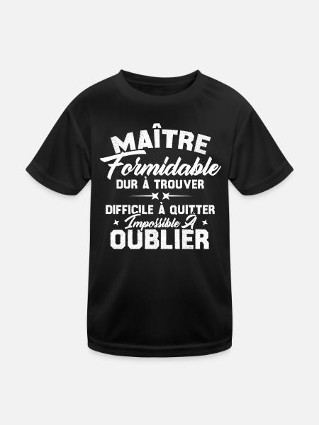 Maître Formidable Idée Cadeau Maître D'école - T-shirt sport Enfant - noir - Devant