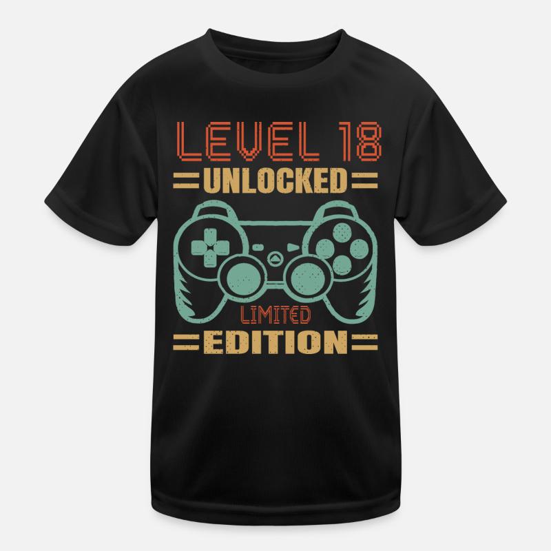 Geburtstag Level 18 freigeschaltet Kinder Funktions-T-Shirt