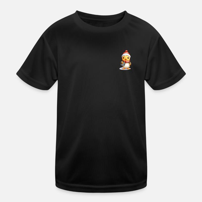 a cute duck with a christmas hat Kinder Funktions-T-Shirt