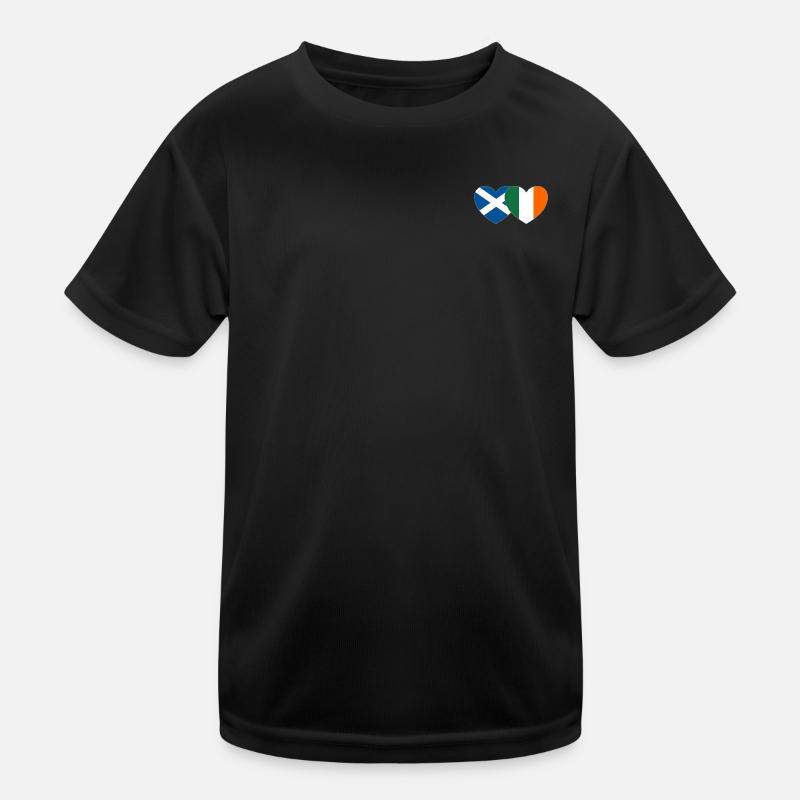 Schottland Irland Flagge Herz Kinder Funktions-T-Shirt
