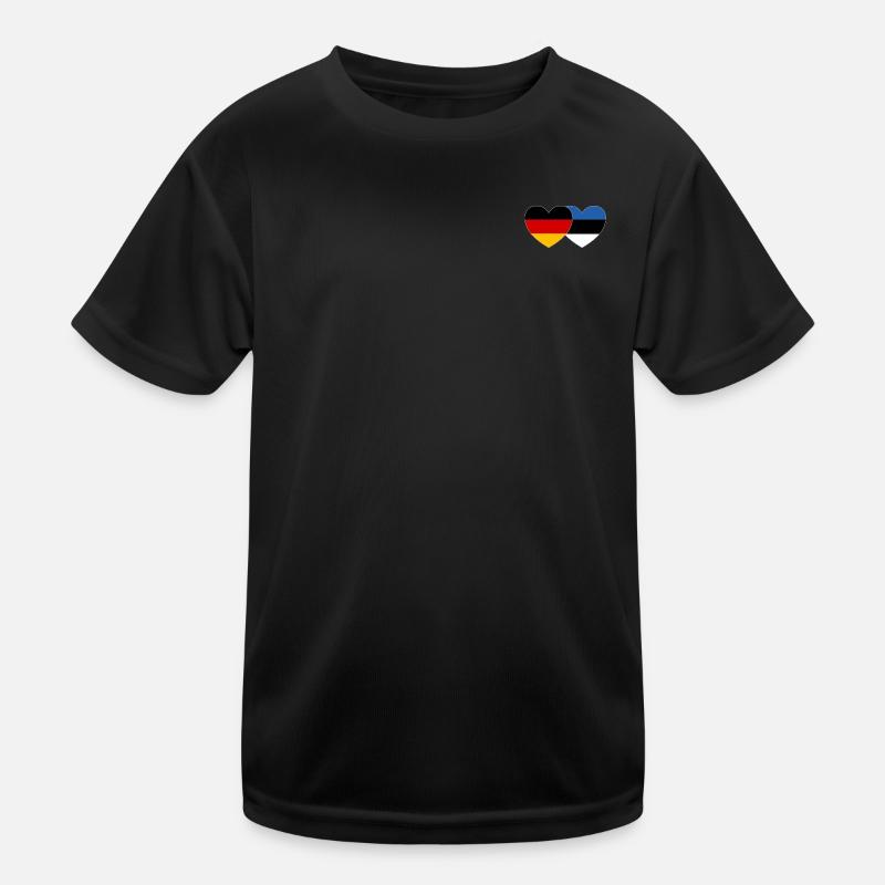 Allemagne Estonie Drapeau Coeur T-shirt sport Enfant