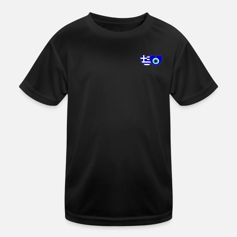 Grèce Bonheur Drapeau Cœur T-shirt sport Enfant