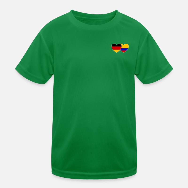 Germany Colombia Flag Kids Functional T-Shirt
