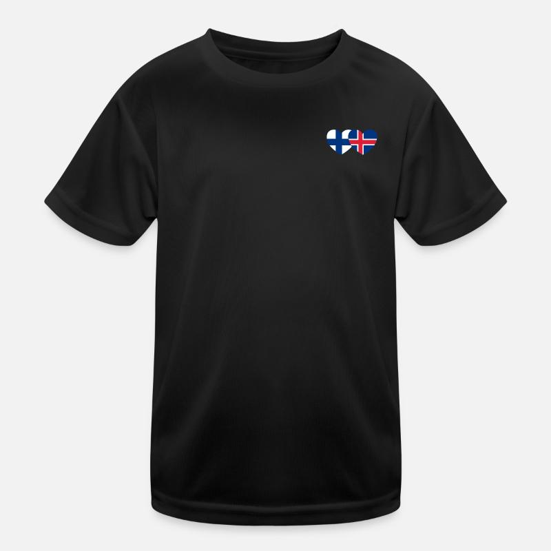 Finnland Island Flagge Herz Kinder Funktions-T-Shirt