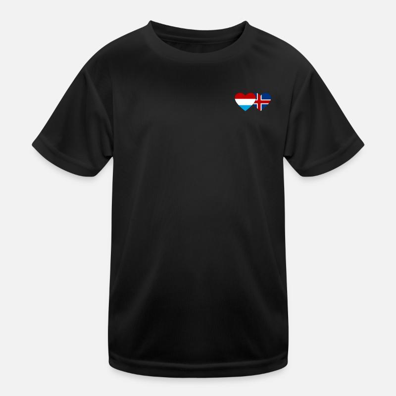 Luxembourg Islande Flag Coeur T-shirt sport Enfant