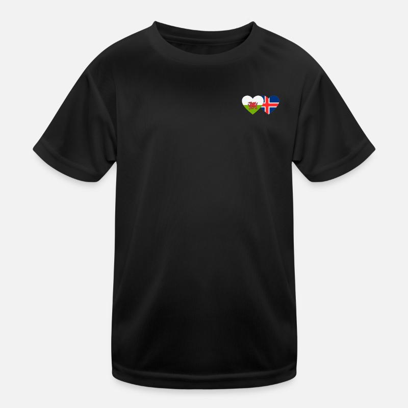 Wales Island Flagge Herz Kinder Funktions-T-Shirt
