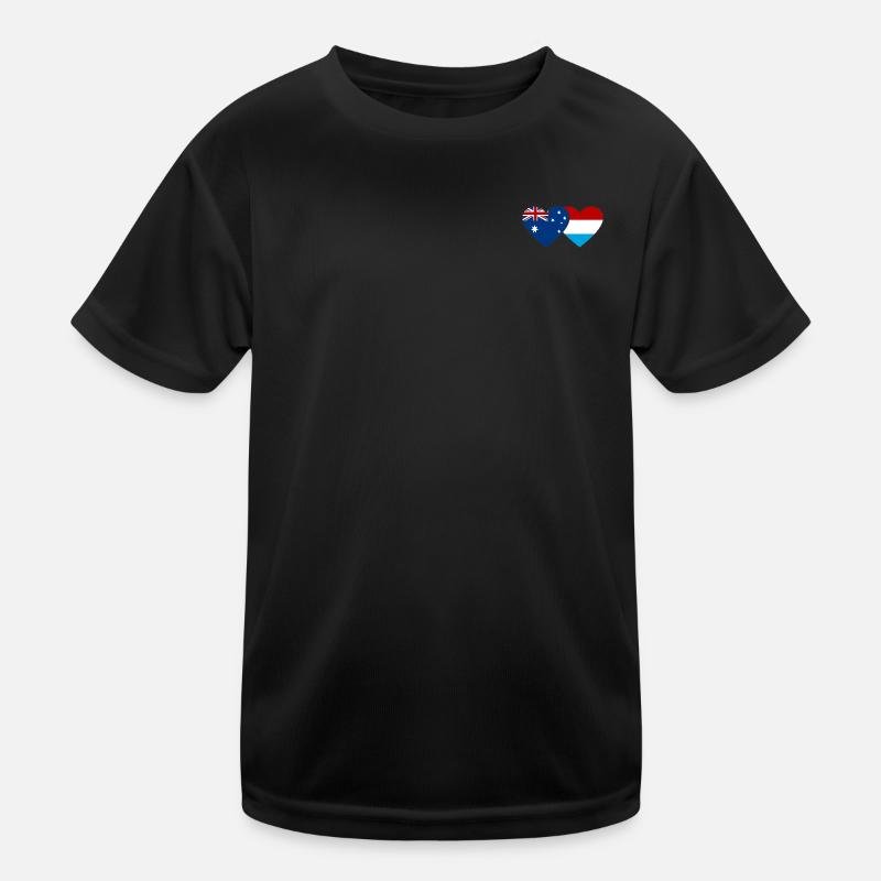 Australien Luxemburg Flagge Herz Kinder Funktions-T-Shirt