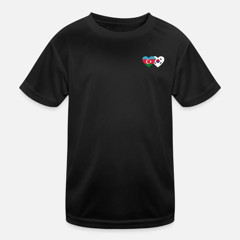 Azerbaïdjan Corée du Sud drapeau T-shirt sport Enfant
