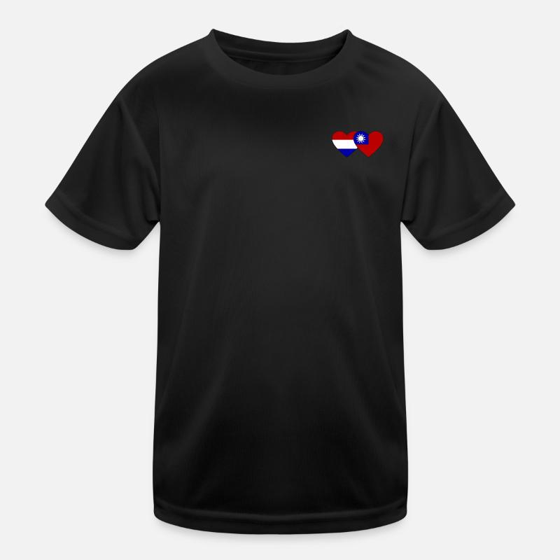 Cœur de drapeau de Taïwan T-shirt sport Enfant