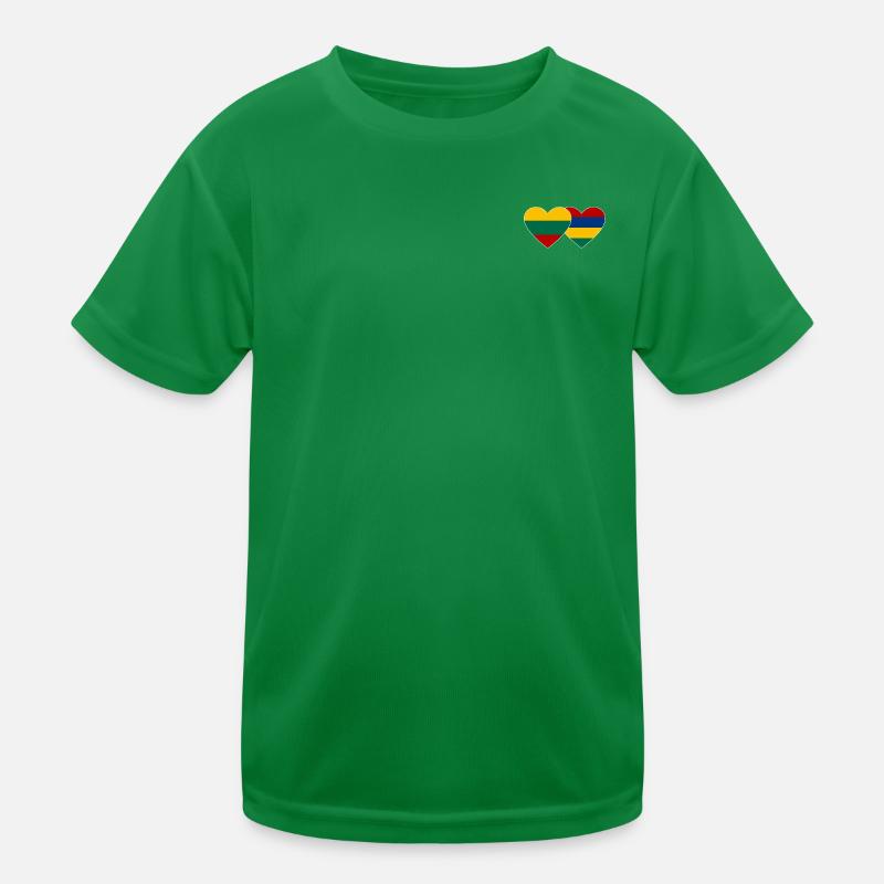Lithuania Mauritius Flag Heart Kids Functional T-Shirt