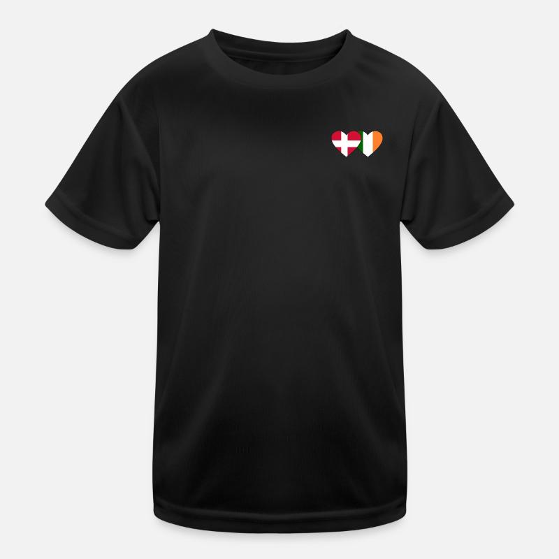 Dänemark Irland Flagge Herz Kinder Funktions-T-Shirt