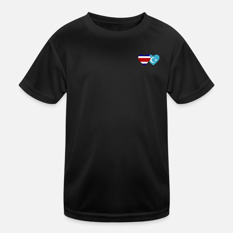 Coeur de drapeau ouïghour du Costa Rica T-shirt sport Enfant