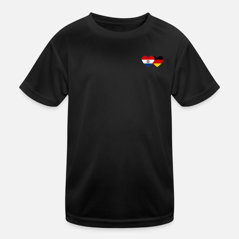 Paraguay Allemagne Drapeau du cœur T-shirt sport Enfant