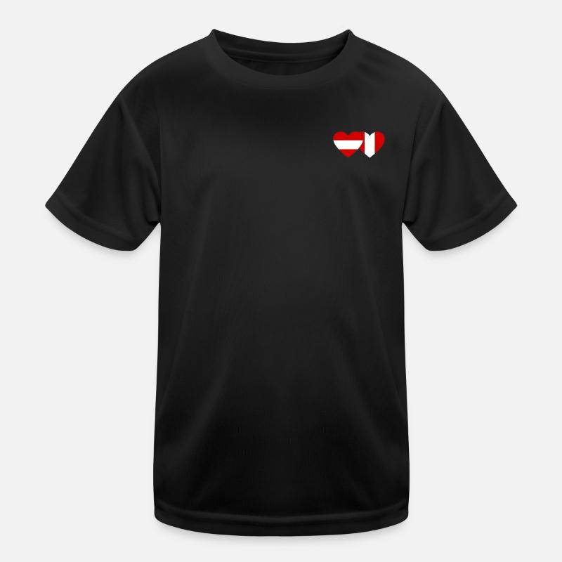 Autriche Pérou Drapeau du Cœur T-shirt sport Enfant