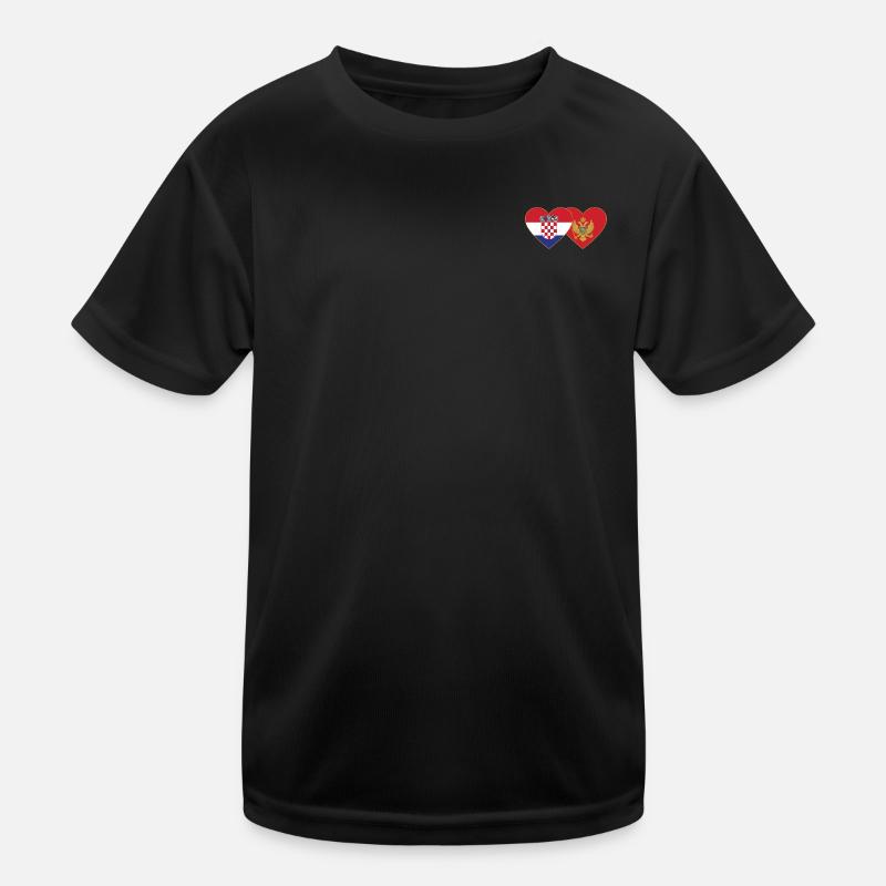 Croatia Montenegro Flag Kids Functional T-Shirt