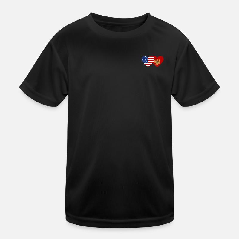 États-Unis Drapeau du Monténégro T-shirt sport Enfant