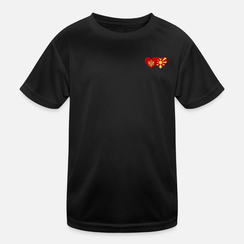 Montenegro Macedonia flag Kids Functional T-Shirt