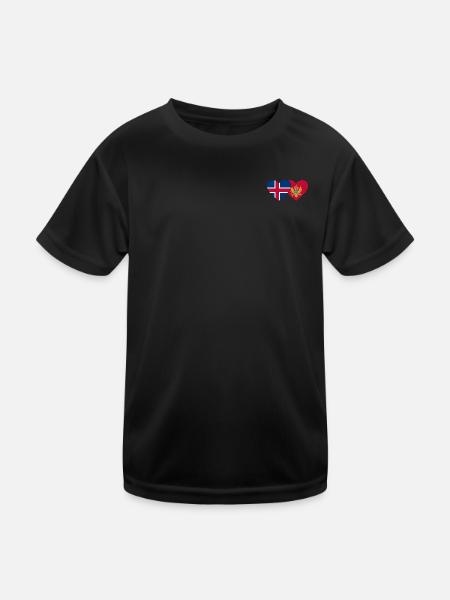 Island Montenegro Flagge - Kinder Funktions-T-Shirt - Schwarz - Vorne