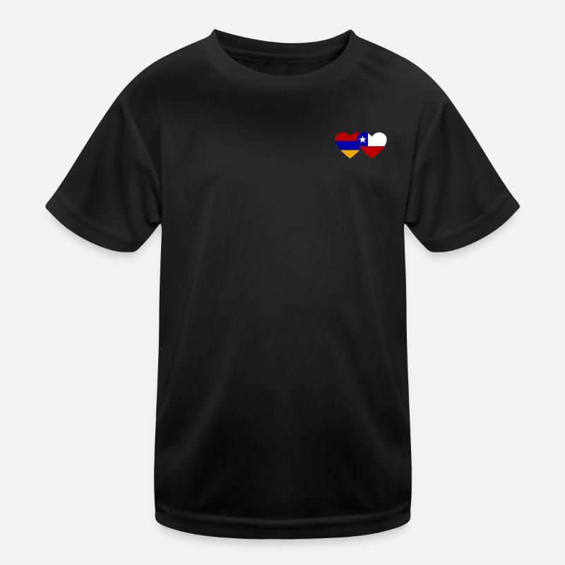 Armenia Chile Flag Heart Kids Functional T-Shirt