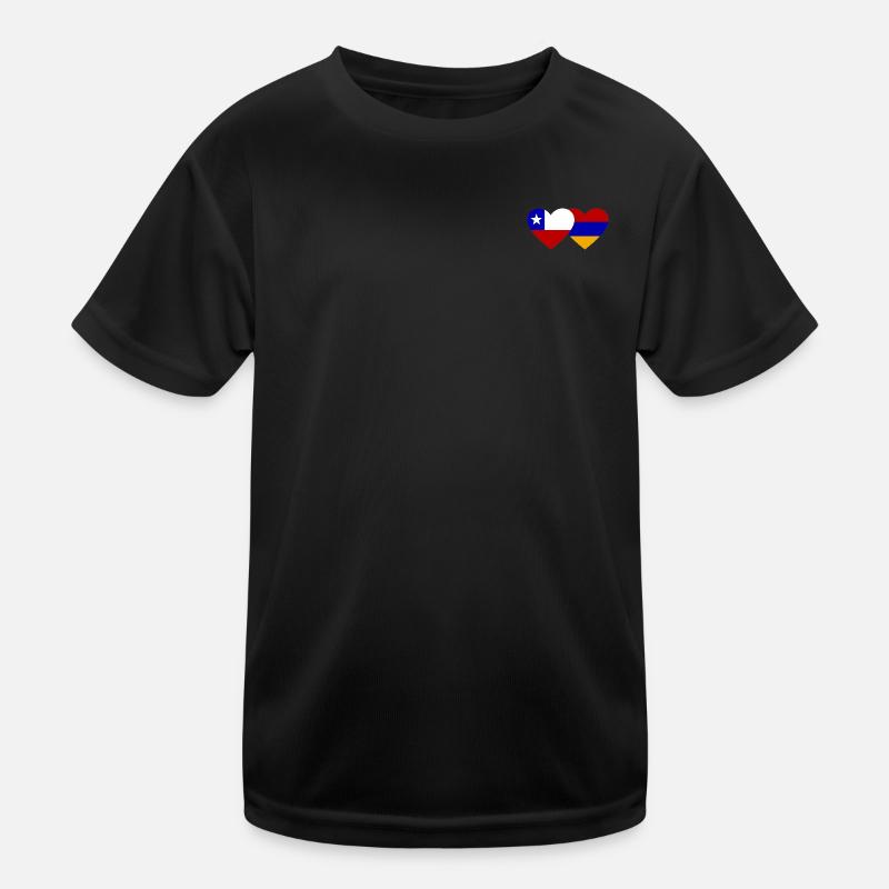 Chili Arménie Drapeau Coeur T-shirt sport Enfant