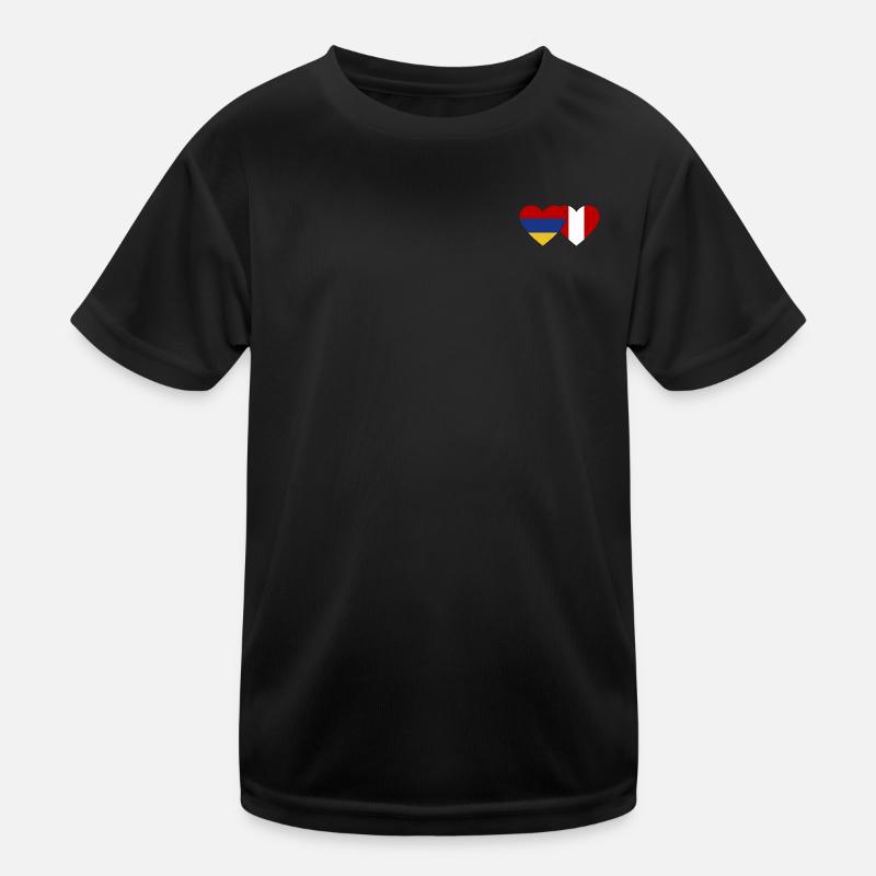 Arménie Pérou Drapeau Coeur T-shirt sport Enfant