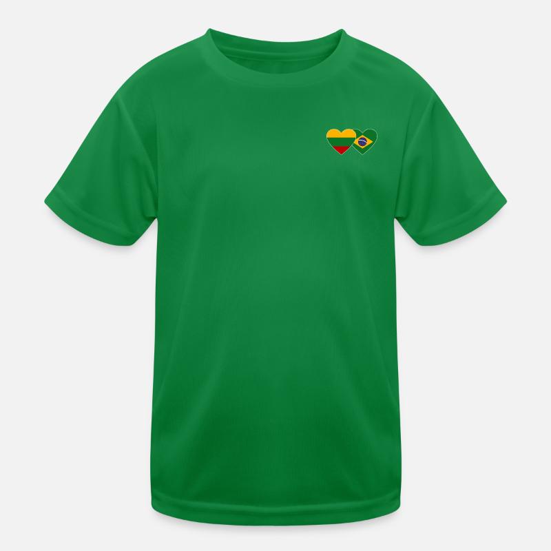Lituanie Brésil Flag Coeur T-shirt sport Enfant