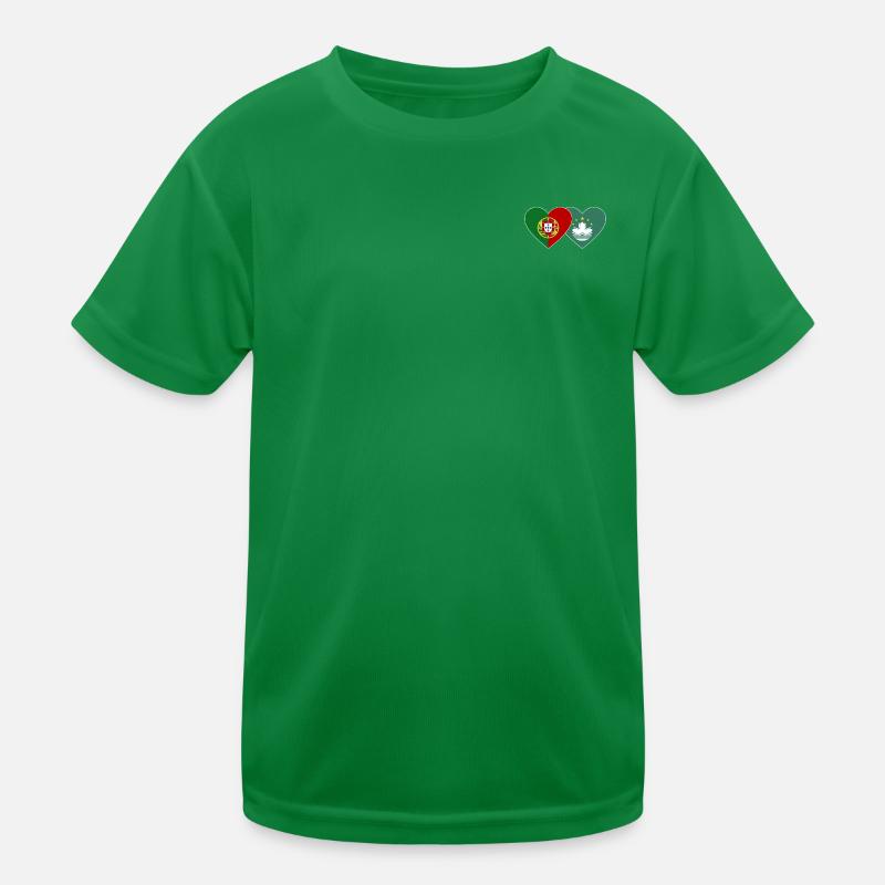 Portugal Cœur de drapeau de Macao T-shirt sport Enfant