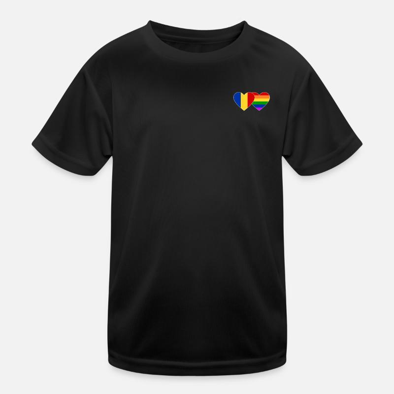 Romania Rainbow Flag Kids Functional T-Shirt