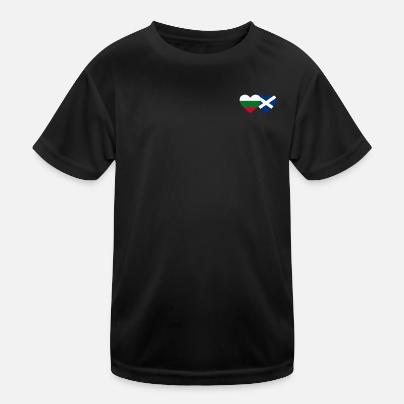 Bulgarie Ecosse Drapeau Coeur T-shirt sport Enfant