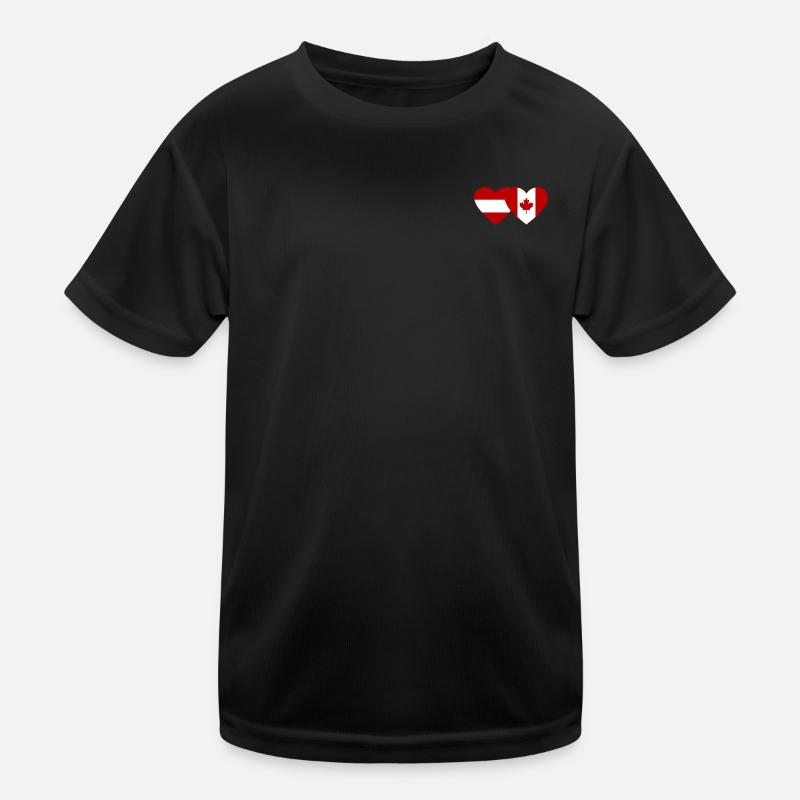Coeur de drapeau Autriche Canada T-shirt sport Enfant
