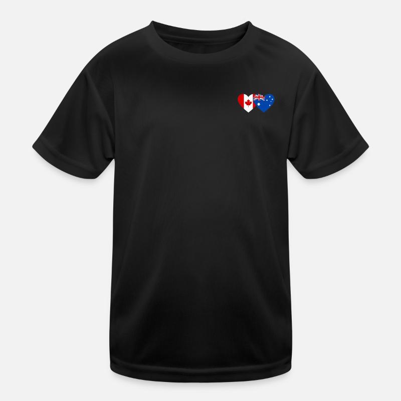 Coeur du drapeau du Canada et de l’Australie T-shirt sport Enfant