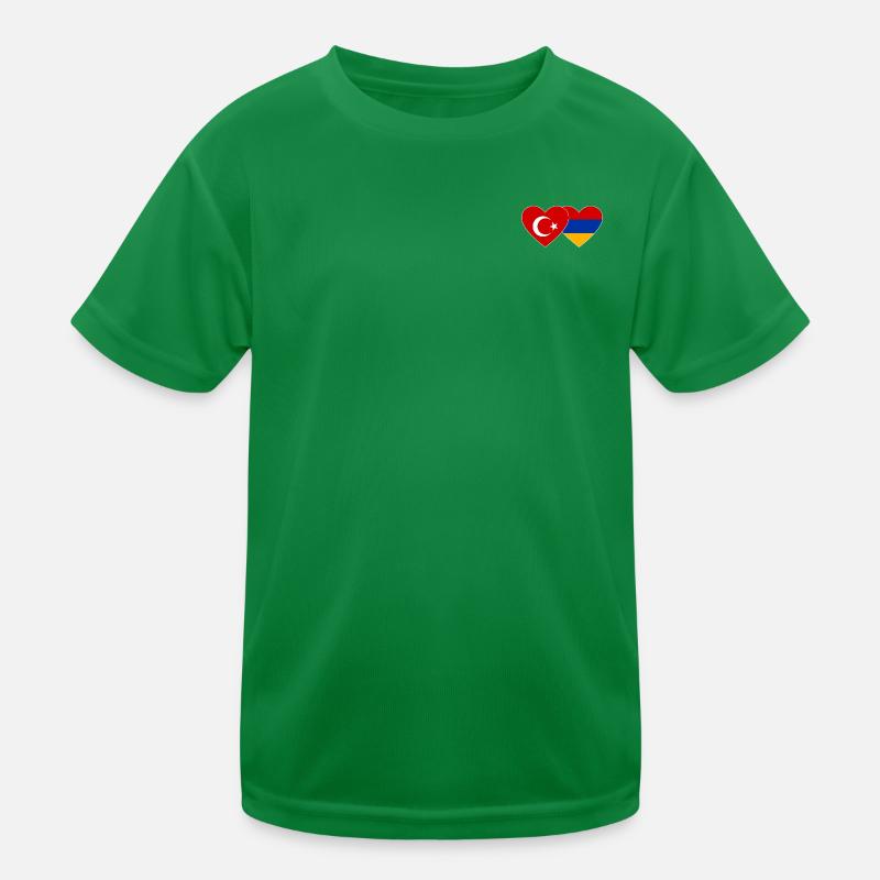 Turkey Armenia Flag Heart Kids Functional T-Shirt