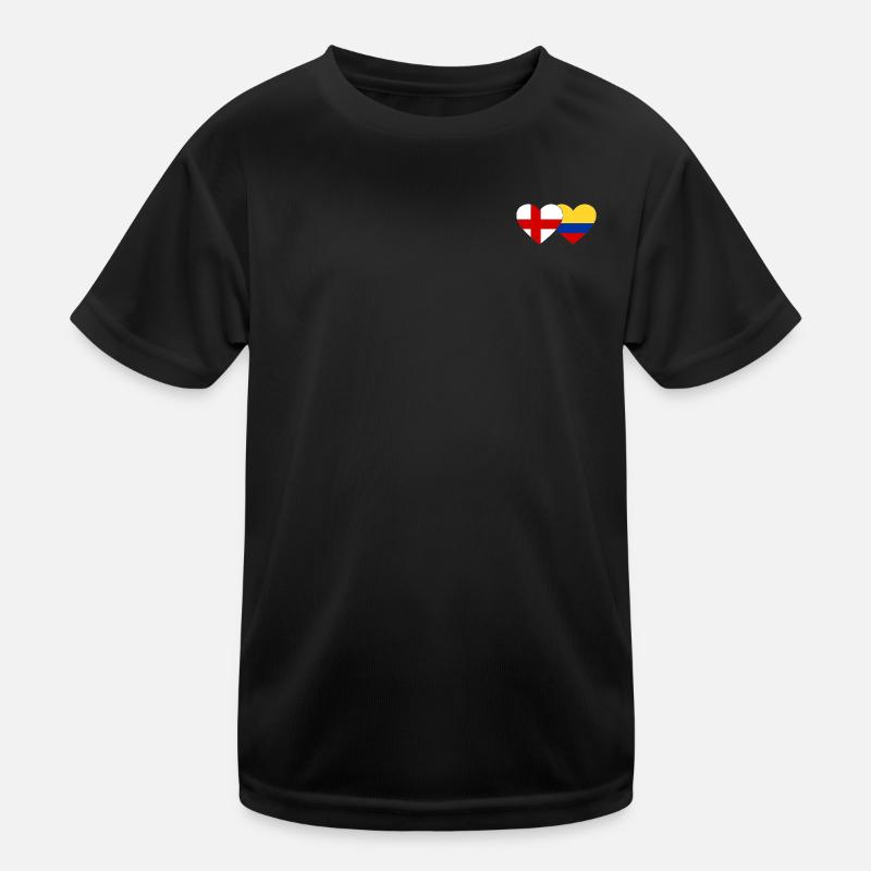 Angleterre Colombie Drapeau Coeur T-shirt sport Enfant