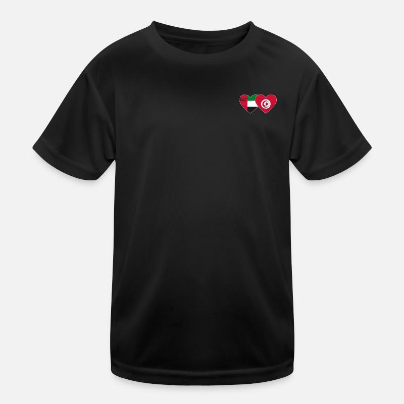 Émirats Arabes Unis Tunisie Cœur T-shirt sport Enfant