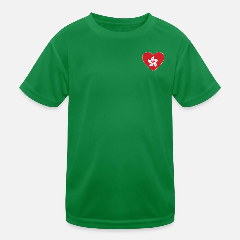 Cœur de drapeau de Hong Kong T-shirt sport Enfant