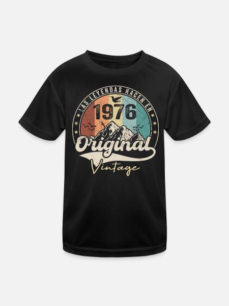 Retro 1976 Geburtstagsgeschenk 1976 Jahrgang 1976 - Kinder Funktions-T-Shirt - Schwarz