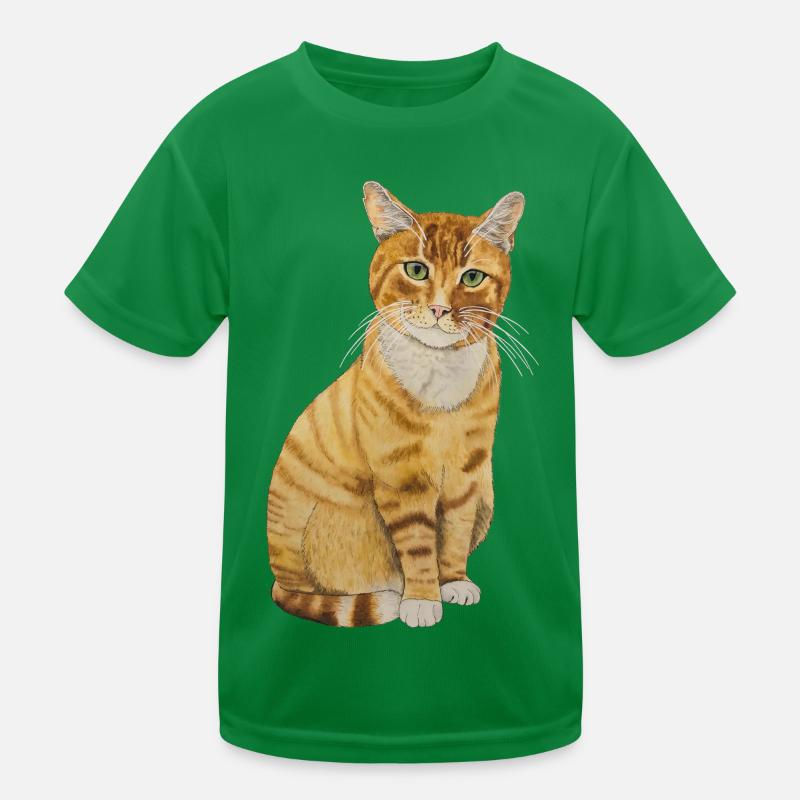 rote Katze sitzend Kinder Funktions-T-Shirt