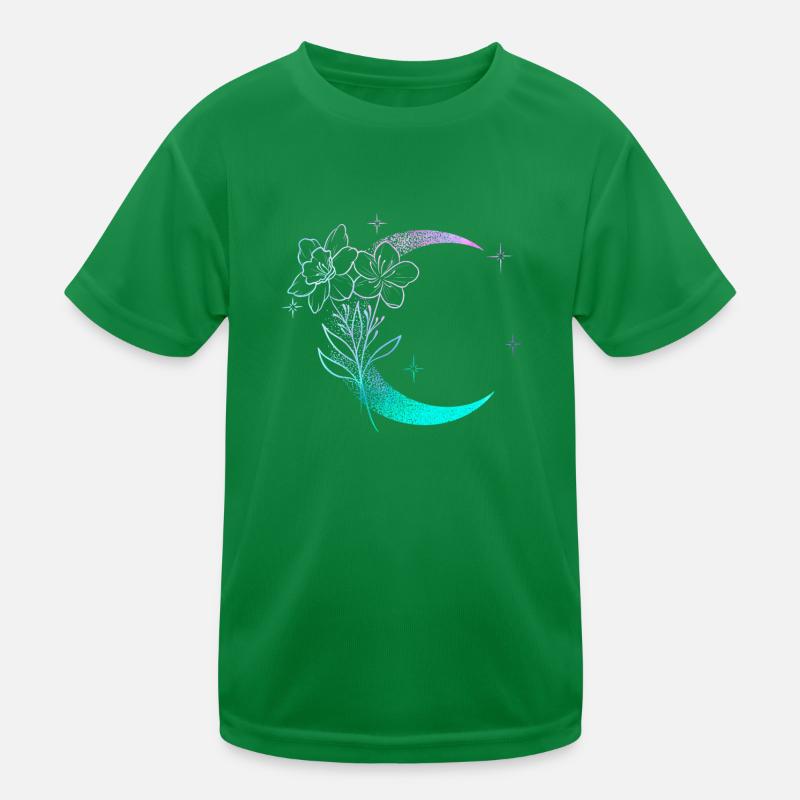 Lune avec fleurs dotwork tattoo T-shirt sport Enfant