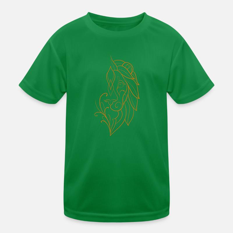 Löwenkopf lineart Kinder Funktions-T-Shirt
