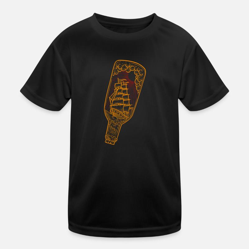 Bateau pirate - bouteille à la mer flash tattoo T-shirt sport Enfant