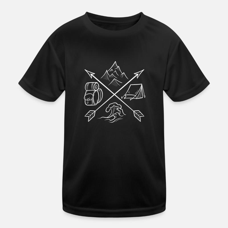 Wild Camping Symbol Kinder Funktions-T-Shirt