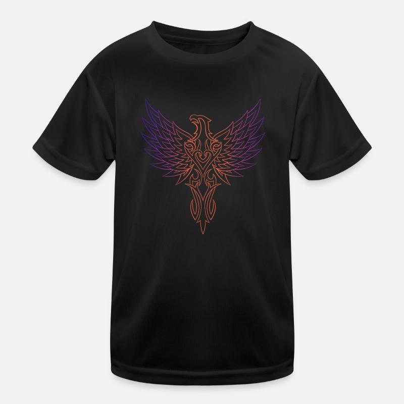 Corbeau Viking multicolor line art T-shirt sport Enfant