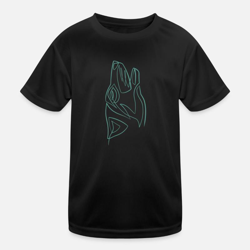 Wolf's head one line Kids Functional T-Shirt
