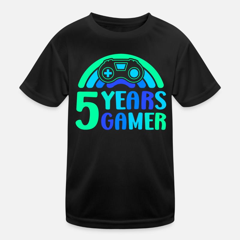 5. Geburtstag Junge 5 Jahre Controller Gaming Kinder Funktions-T-Shirt