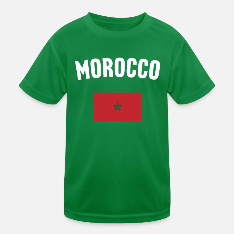 Morocco Flag Kids Functional T-Shirt