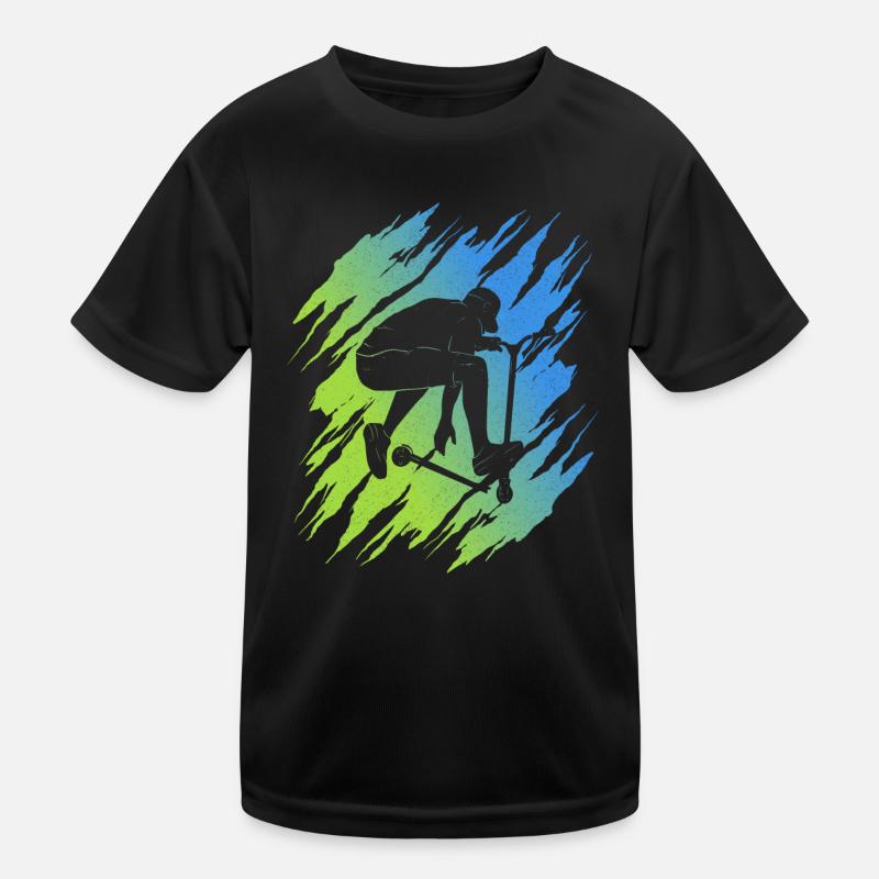 Stunt Scooter Tricks Roller Stuntroller Tretroller Kinder Funktions-T-Shirt