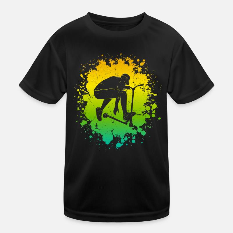 Stunt Scooter Tricks Stuntroller Roller Tretroller Kinder Funktions-T-Shirt