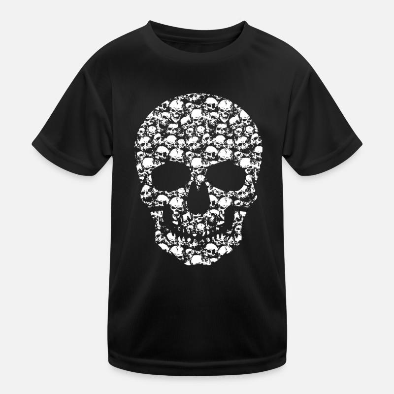 Totenköpfe in Totenkopf Kinder Funktions-T-Shirt