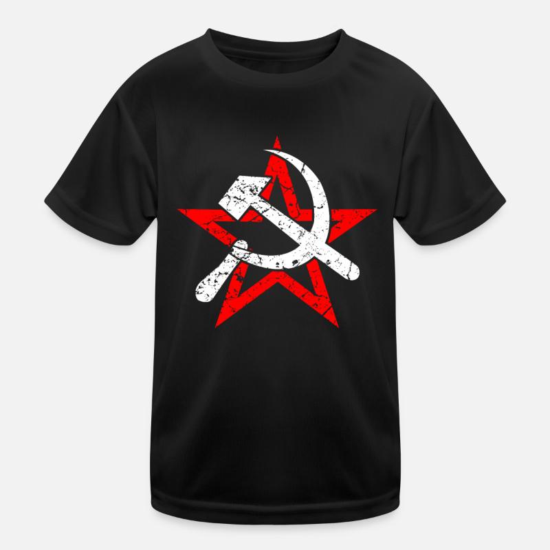 Hammer Sickle Soviet Union Communism - Kids Functional T-Shirt - black