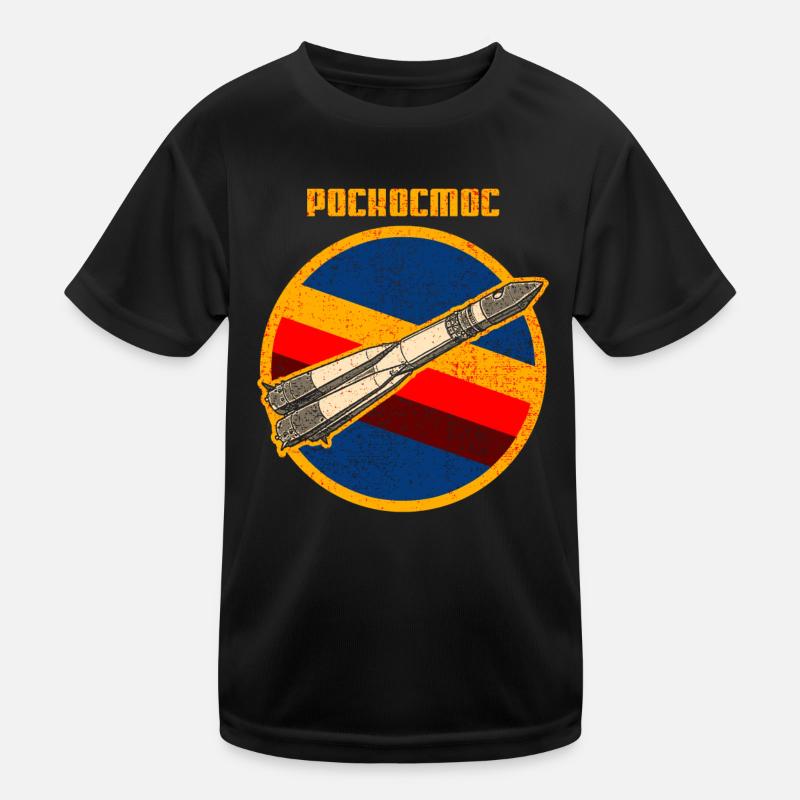 Roscosmos Russia Space Retro Kids Functional T-Shirt